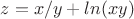 $z=x/y+ln(xy)$