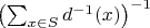 $\left(\sum_{x\in S} d^{-1}(x)\right)^{-1}$