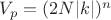 $V_p= (2N|k|)^n$