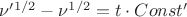 $\nu&rsquo;^{1/2} - \nu^{1/2}=t\cdot Const'$