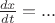$\[\frac{{dx}}{{dt}} = ...\]$