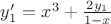 $y'_1=x^3+\frac{2y_1}{1-x}$