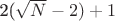 2(\sqrt{N}-2)+1