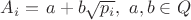 $A_i=\left{ a+b\sqrt{p_i}, \ a,b\in Q \left}$