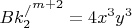 $B{k_2^/}^{m+2}=4x^3y^3$