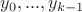 $y_0,...,y_{k-1}$