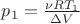 $p_1=\frac {\nu R T_1} {\Delta V}$