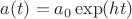 $a(t) = a_0 \exp ( h t)$
