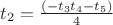 $t_2=\frac{(-t_3t_4-t_5)}{4}$
