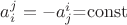 $a_i^j=-a_j^i$=\operatorname{const}