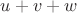 $u+v+w$