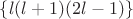 $\{l(l+1)(2l-1)\}$
