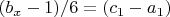 $(b_x-1)/6=(c_1-a_1)$