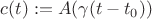 $c(t):=A(\gamma(t-t_0))$