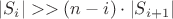 $|S_i|>>(n-i)\cdot |S_{i+1}|$