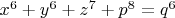 $x^6+y^6+z^7+p^8=q^6$