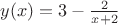 $y(x)=3-\frac{2}{x+2}$
