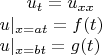 $u_t=u_{xx} \\
u|_{x=at}=f(t) \\
u|_{x=bt}=g(t)$ \\