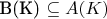 B(K) \subseteq A(K)
