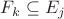 $F_{k} \subseteq E_{j}$
