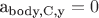 a_{\text{body,C,y}} = 0