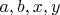 $a, b, x, y$