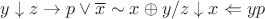 $y \downarrow z \to p \vee \overline{x} \sim x \oplus y / z \downarrow x \Leftarrow yp$