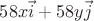 $58x\vec i+58y\vec j$