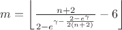 $m=\left\lfloor \frac {n+2}{2-e^{\gamma-\frac{2-e^{\gamma}}{2(n+2)}}}-6\right\rfloor$