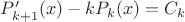 $P_{k+1}'(x)-kP_k(x)=C_k$