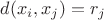 $d(x_i,x_j)=r_{j}$ $d(x_i,x_j)=r_{j}$