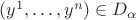 $(y^1,\ldots,y^n)\in D_{\alpha}$