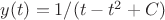 $y(t)=1/(t-t^2+C)$