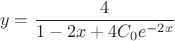 $$y=\frac{4}{1-2x+4C_0e^{-2x}}$$