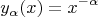 $$y_{\alpha}(x)=x^{-\alpha}$$