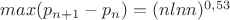 $max(p_{n+1}-p_n)=(nlnn)^{0,53}$