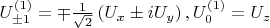 $U_{\pm1}^{\left(1\right)}=\mp\frac{1}{\sqrt{2}}\left(U_{x}\pm iU_{y}\right),U_{0}^{\left(1\right)}=U_{z}$