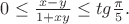 $0\le \frac{x-y}{1+xy}\le tg \frac{\pi}{5}.$