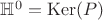 $\mathbb{H}^{0} = \operatorname{Ker}(P)$