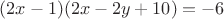 $(2x-1)(2x-2y+10)=-6$