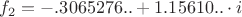 $f_{2}=-.3065276..+1.15610..\cdot i$