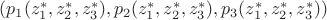 $(p_1(z_1^*,z_2^*,z_3^*),p_2(z_1^*,z_2^*,z_3^*),p_3(z_1^*,z_2^*,z_3^*))$