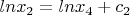 $lnx_2=lnx_4+c_2$
