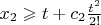 $x_2 \geqslant t + c_2\frac {t^2}{2!}$