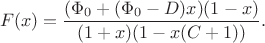 $$F(x) = \frac{(\Phi_0+(\Phi_0-D)x)(1-x)}{(1+x)(1-x(C+1))}.$$