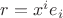 $r=x^i e_i$