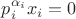 $p_i^{\alpha_i} x_i = 0$ $p_i^{\alpha_i} x_i = 0$