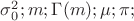 \sigma_0^2; m; \Gamma(m); \mu; \pi;