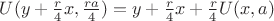 $U(y + \frac{r}{4}x, \frac{r a}{4}) = y + \frac{r}{4} x + \frac{r}{4} U(x, a)$