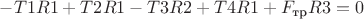 $-T1R1+T2R1-T3R2+T4R1+F_{\text{тр}}R3=0$